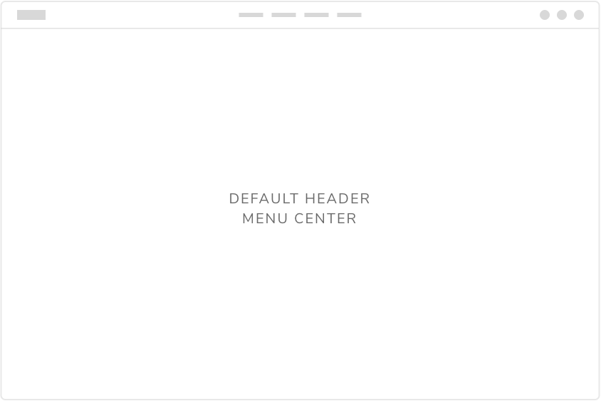 Default Header menu center